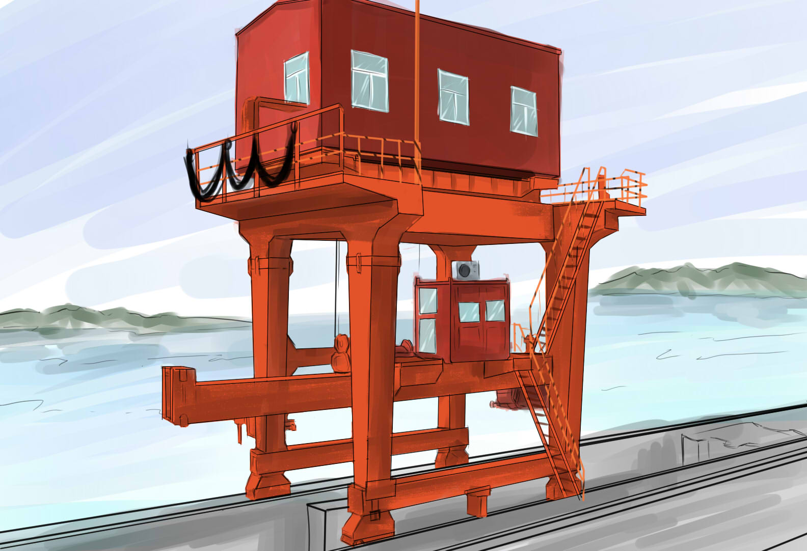 水電站壩頂門機